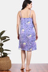 Zivame Paradise Garden Woven Knee Length Nightdress - Twilight Purple — thumbnail 4